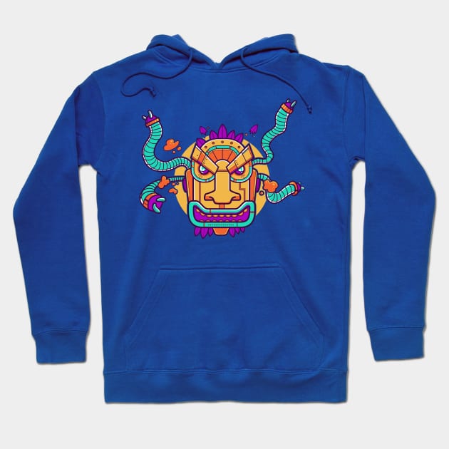 Mecha Tiki Mask Hoodie by strangethingsa